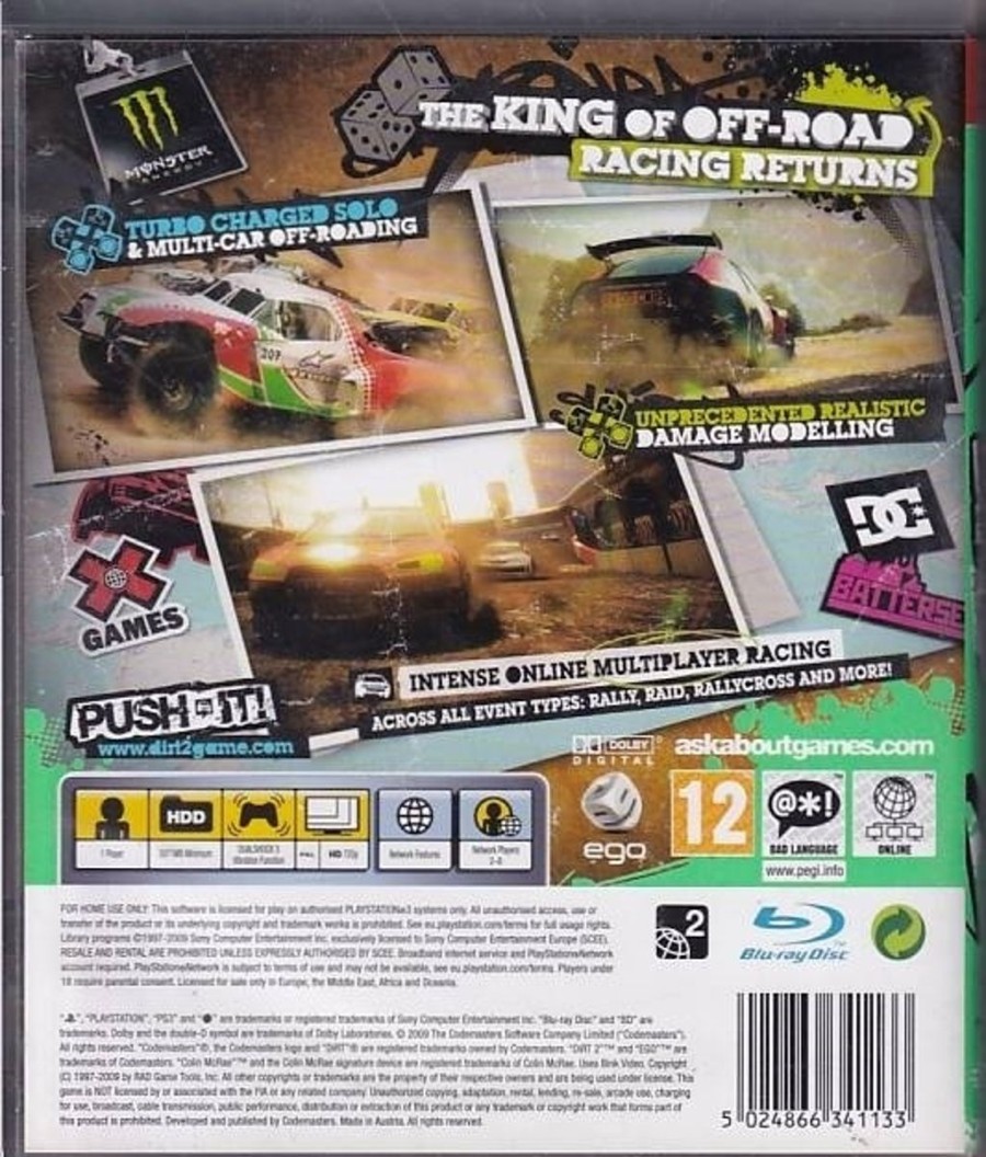 Retro Spillekonsoller EPIC PANDA Playstation 3 Ps3 Spil | Dirt 2 - Ps3 (B Grade) (Genbrug)