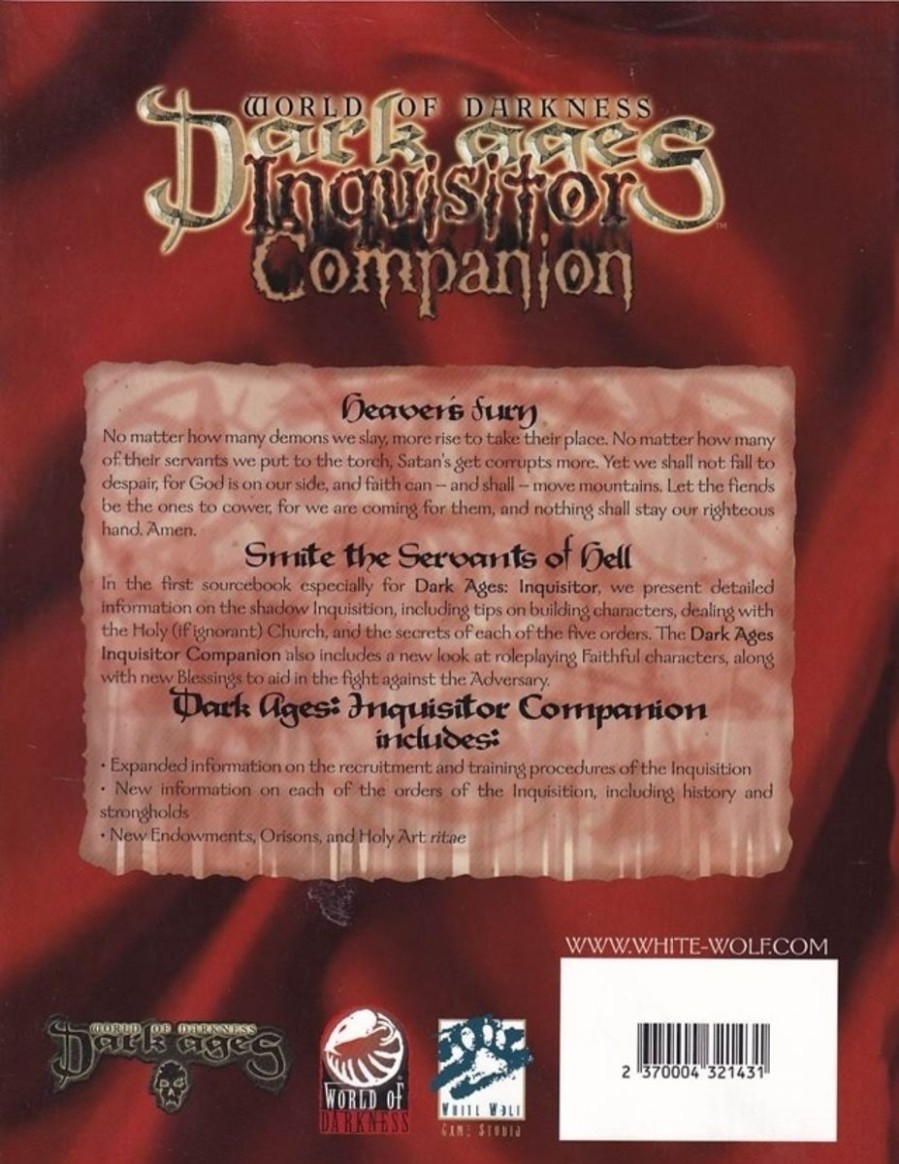 Rollespil EPIC PANDA World Of Darkness | Dark Ages - Inquisitor Companion (B Grade) (Genbrug)