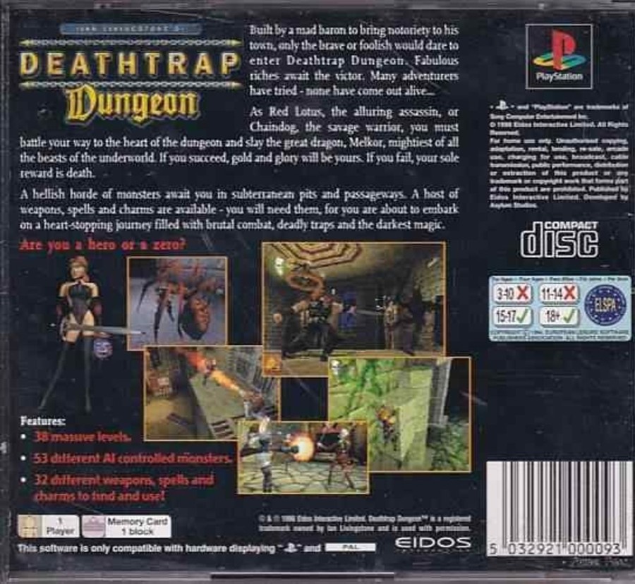 Retro Spillekonsoller EPIC PANDA Playstation 1 Ps1&Psx Spil | Deathtrap Dungeon - Ps1 (B Grade) (Genbrug)