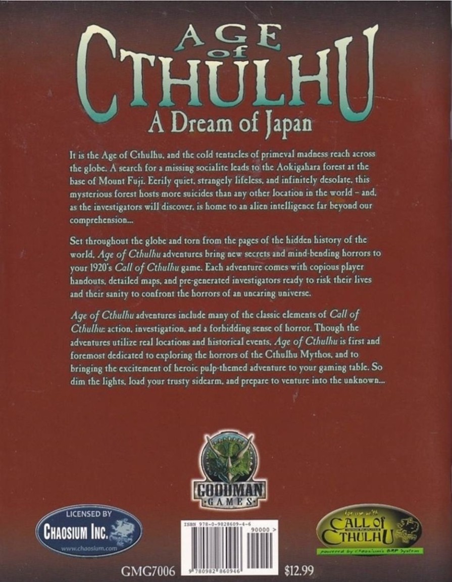 Rollespil EPIC PANDA Call Of Cthulhu | Call Of Cthulhu - 6Th Edition - Age Of Cthulhu Vol 6 - A Dream Of Japan (B-Grade) (Genbrug)