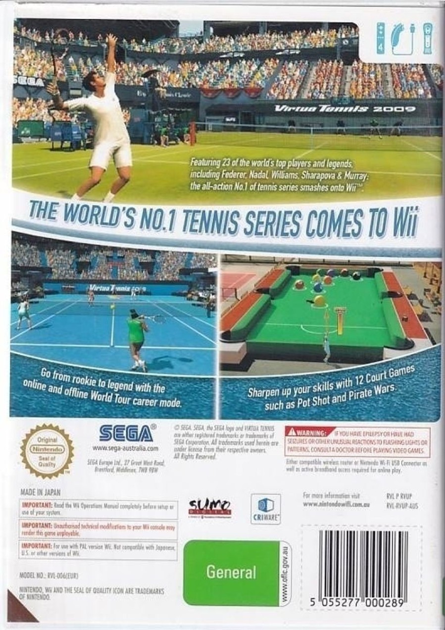 Retro Spillekonsoller EPIC PANDA Nintendo Wii Spil | Virtua Tennis 2009 - Nintendo Wii (B Grade) (Genbrug)