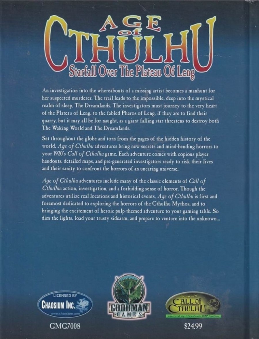 Rollespil EPIC PANDA Call Of Cthulhu | Call Of Cthulhu - 6Th Edition - Age Of Cthulhu Vol 8 - Starfall Over The Plateu Leng (B-Grade) (Genbrug)