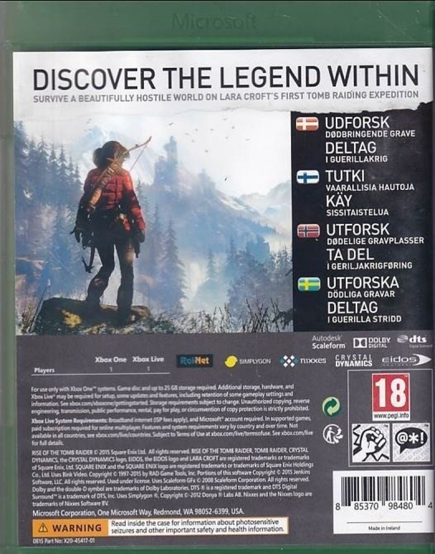 Retro Spillekonsoller EPIC PANDA Xbox One Spil | Rise Of The Tomb Raider - Xbox One Spil (B-Grade) (Genbrug)