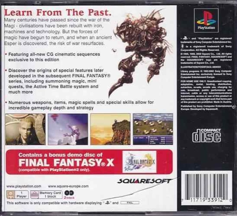 Retro Spillekonsoller EPIC PANDA Playstation 1 Ps1&Psx Spil | Final Fantasy Vi - Ps1 (B Grade) (Genbrug)