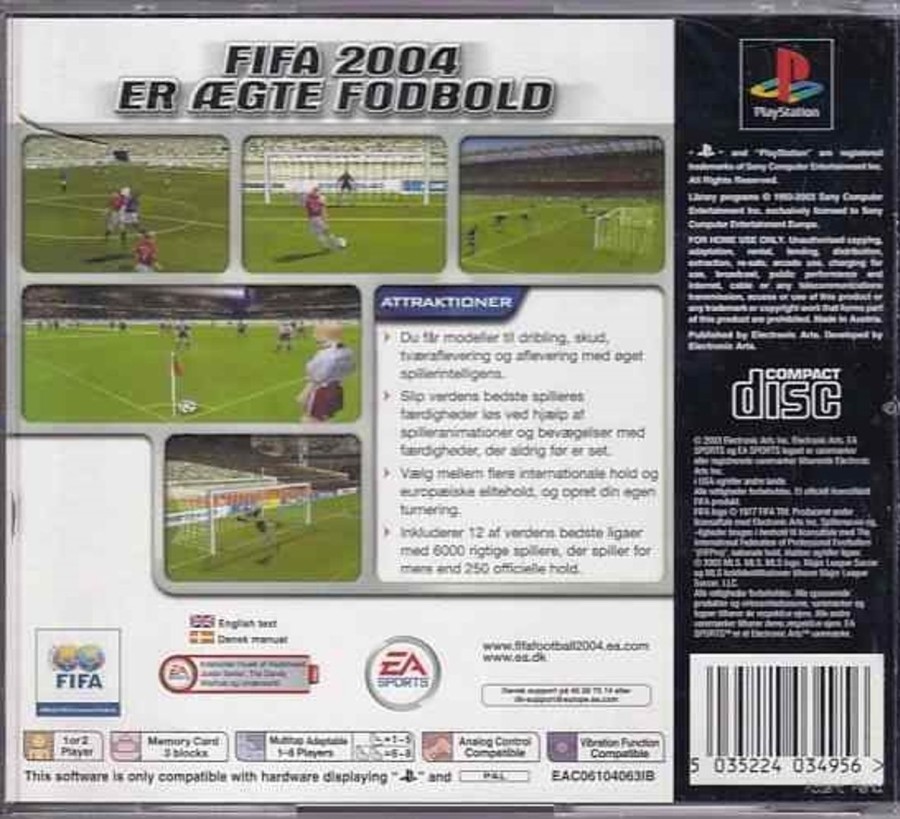 Retro Spillekonsoller EPIC PANDA Playstation 1 Ps1&Psx Spil | Fifa Football 2004 - Ps1 (B Grade) (Genbrug)