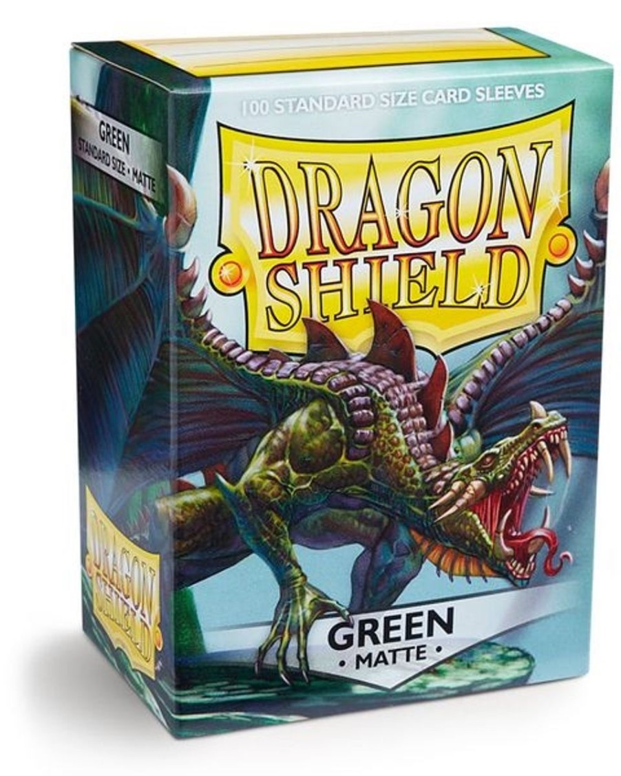 Tcg Kortspil EPIC PANDA Kortspil Plastlommer Sleeves | Dragon Shield - Matte Green Sleeves - Standard Sleeves (100 Stk) - Plastiklommer