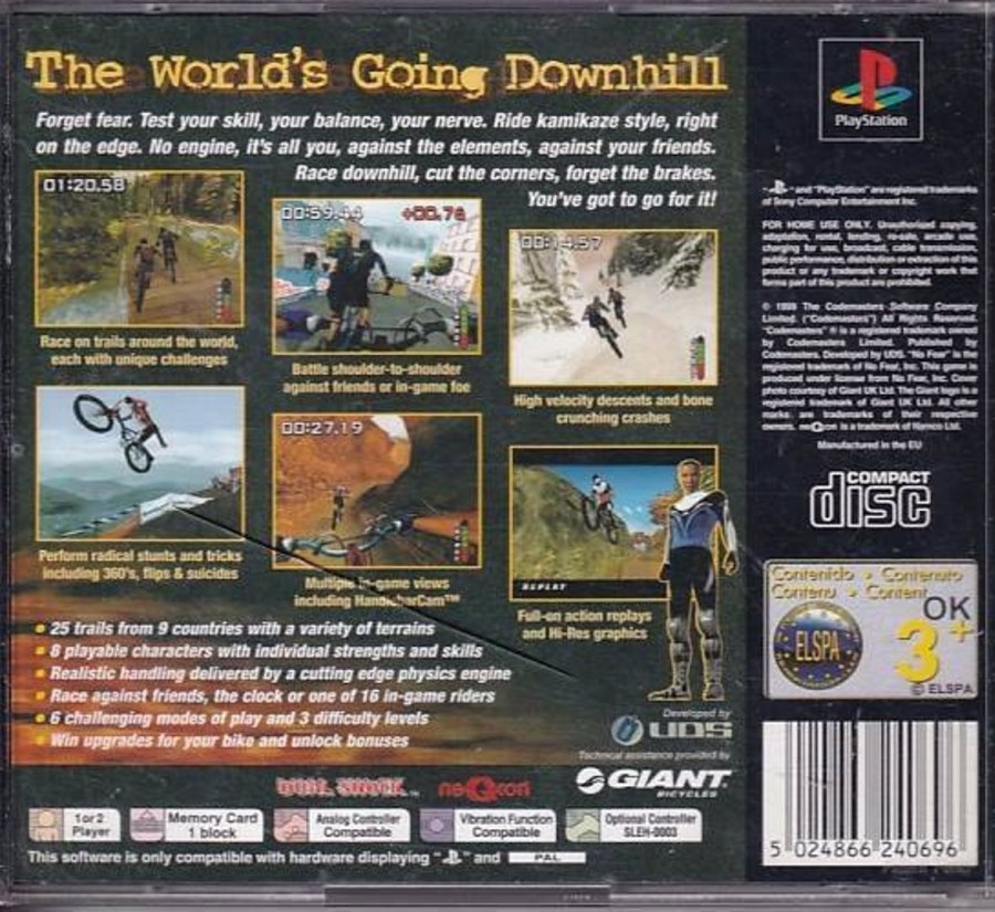 Retro Spillekonsoller EPIC PANDA Playstation 1 Ps1&Psx Spil | No Fear Downhill Mountain Biking - Ps1 (B Grade) (Genbrug)