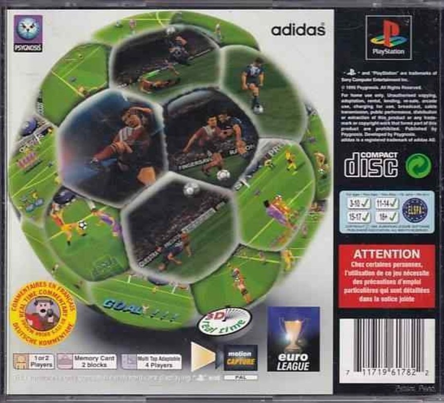 Retro Spillekonsoller EPIC PANDA Playstation 1 Ps1&Psx Spil | Adidas Power Soccer - Ps1 (B Grade) (Genbrug)