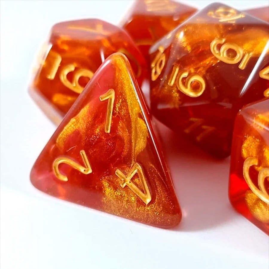 Rollespil EPIC PANDA Rollespilsterninger | Embers Of Mayfire Dice Set - Rollespilsterninger - Lindorm Dice