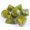 Rollespil EPIC PANDA Rollespilsterninger | Crescent Moon Grass Dice Set - Rollespilsterninger - Lindorm Dice