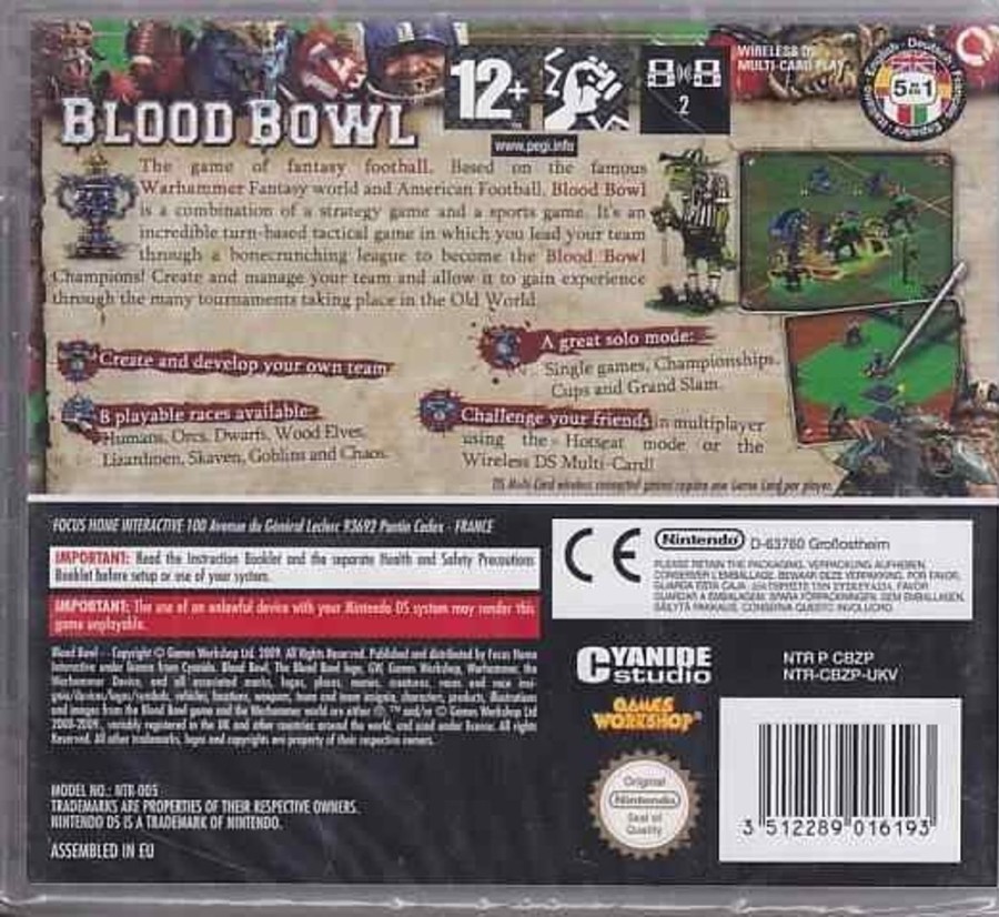 Retro Spillekonsoller EPIC PANDA Nintendo Ds Spil | Blood Bowl - Nintendo Ds (A Grade) (Genbrug)