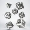 Rollespil EPIC PANDA Rollespilsterninger | Dwarven Dice Set White And Black - Rollespilsterninger - Q-Workshop