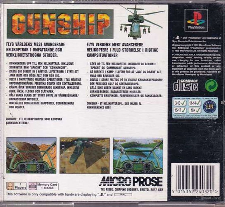 Retro Spillekonsoller EPIC PANDA Playstation 1 Ps1&Psx Spil | Gunship - Ps1 (B Grade) (Genbrug)