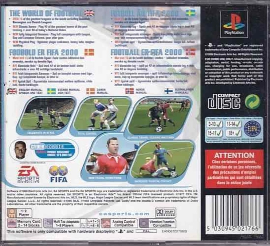 Retro Spillekonsoller EPIC PANDA Playstation 1 Ps1&Psx Spil | Fifa 2000 - Ps1 (B Grade) (Genbrug)