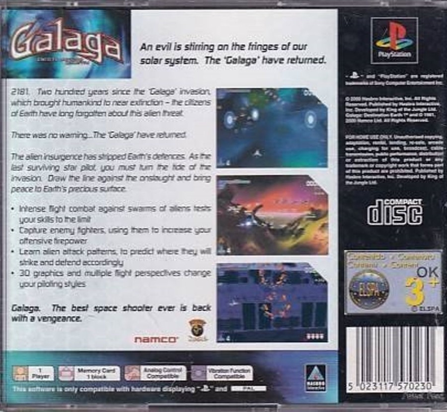 Retro Spillekonsoller EPIC PANDA Playstation 1 Ps1&Psx Spil | Galaga Destination Earth - Ps1 (B Grade) (Genbrug)