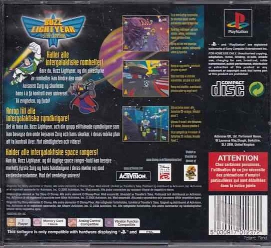 Retro Spillekonsoller EPIC PANDA Playstation 1 Ps1&Psx Spil | Buzz Lightyear Of Star Command - Ps1 (B Grade) (Genbrug)