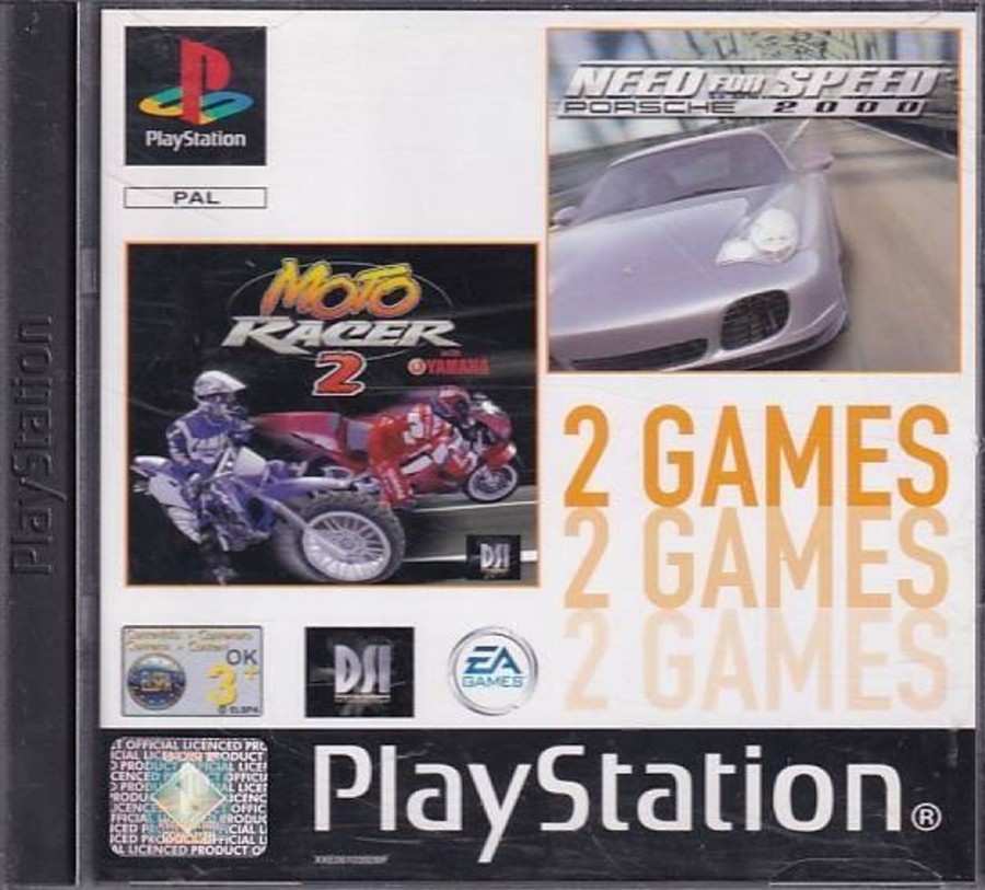 Retro Spillekonsoller EPIC PANDA Playstation 1 Ps1&Psx Spil | Need For Speed Porsche 2000 & Moto Racer 2 - Ps1 (B Grade) (Genbrug)