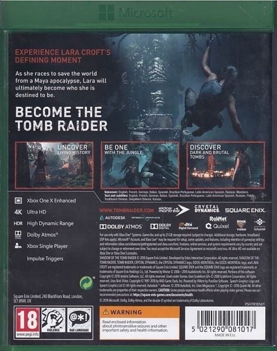 Retro Spillekonsoller EPIC PANDA Xbox One Spil | Shadow Of The Tomb Raider - Xbox One Spil (B-Grade) (Genbrug)