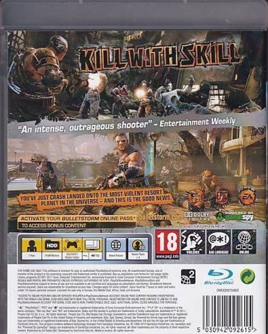 Retro Spillekonsoller EPIC PANDA Playstation 3 Ps3 Spil | Bulletstorm - Ps3 (B Grade) (Genbrug)