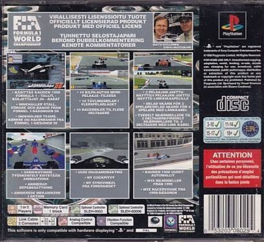 Retro Spillekonsoller EPIC PANDA Playstation 1 Ps1&Psx Spil | Formula 1 98 - Ps1 (B Grade) (Genbrug)