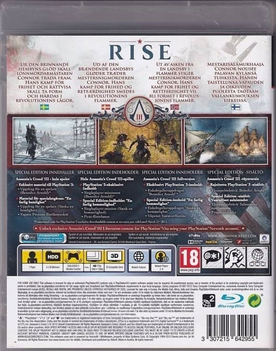 Retro Spillekonsoller EPIC PANDA Playstation 3 Ps3 Spil | Assassins Creed Iii Special Edition - Ps3 (B Grade) (Genbrug)