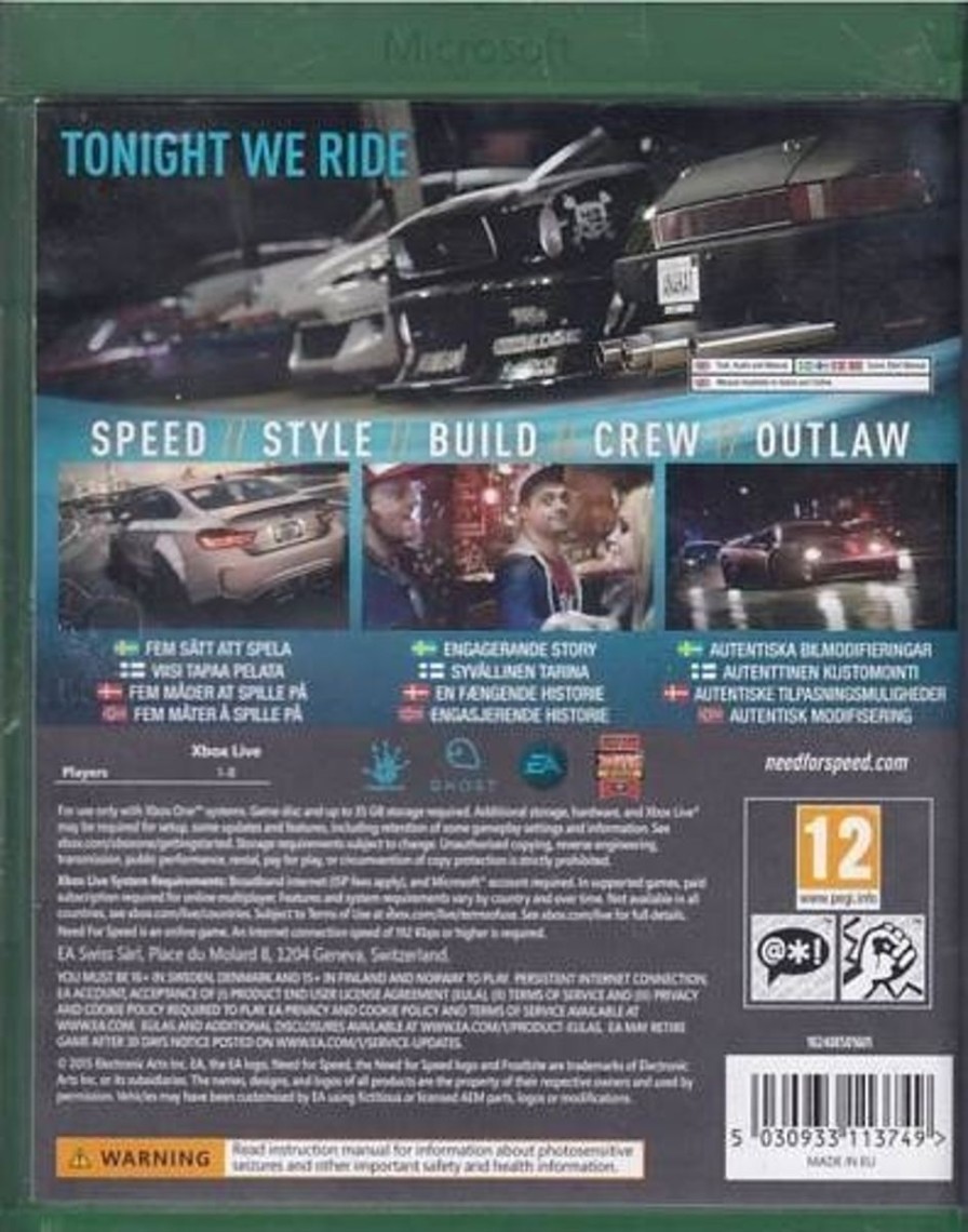 Retro Spillekonsoller EPIC PANDA Xbox One Spil | Need For Speed - Xbox One Spil (B-Grade) (Genbrug)