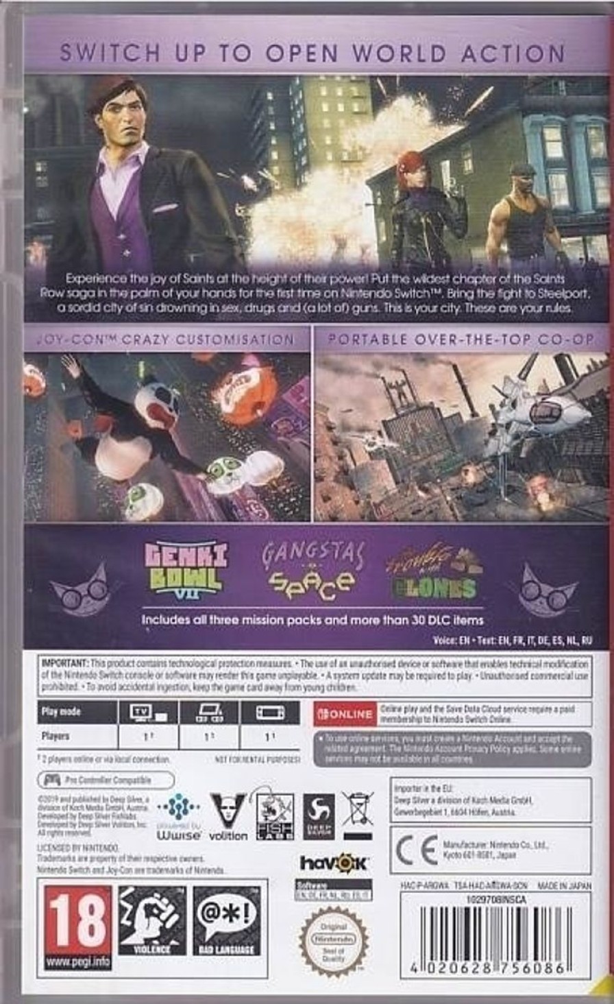 Retro Spillekonsoller EPIC PANDA Nintendo Switch Spil | Saints Row - The Third - Full Package - Nintendo Switch Spil (A-Grade) (Brugt)