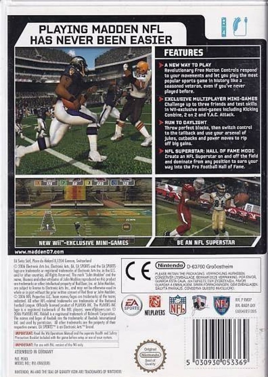 Retro Spillekonsoller EPIC PANDA Nintendo Wii Spil | Madden Nfl 07 - Wii (B Grade) (Genbrug)