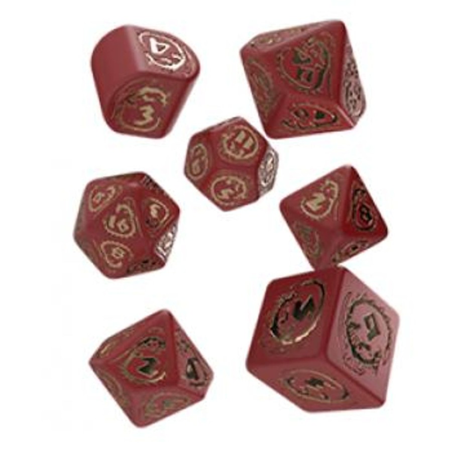 Rollespil EPIC PANDA Rollespilsterninger | Dragons Rpg Dice Set Red And Gold - Rollespilsterninger - Q-Workshop