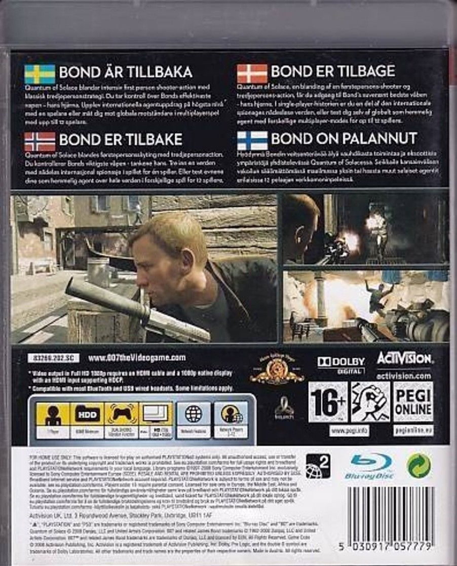 Retro Spillekonsoller EPIC PANDA Playstation 3 Ps3 Spil | 007 Quantum Of Solace - Ps3 (B Grade) (Genbrug)