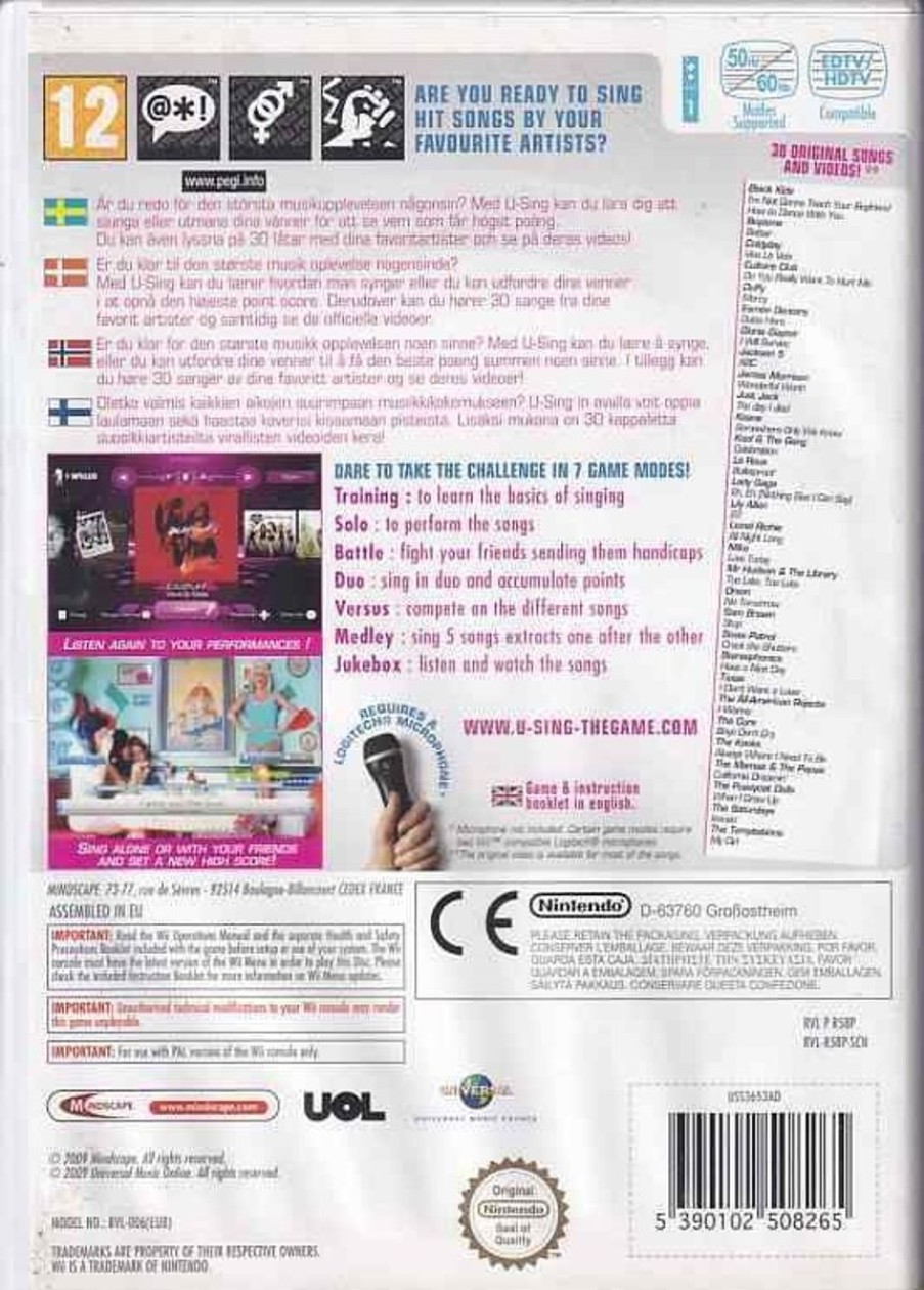 Retro Spillekonsoller EPIC PANDA Nintendo Wii Spil | U-Sing - Nintendo Wii (B Grade) (Genbrug)