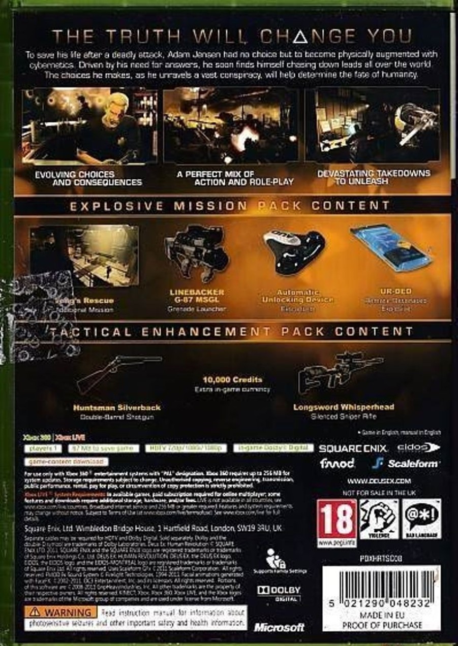 Retro Spillekonsoller EPIC PANDA Xbox 360 Spil | Deus Ex Human Revolution - Xbox 360 (B Grade) (Genbrug)