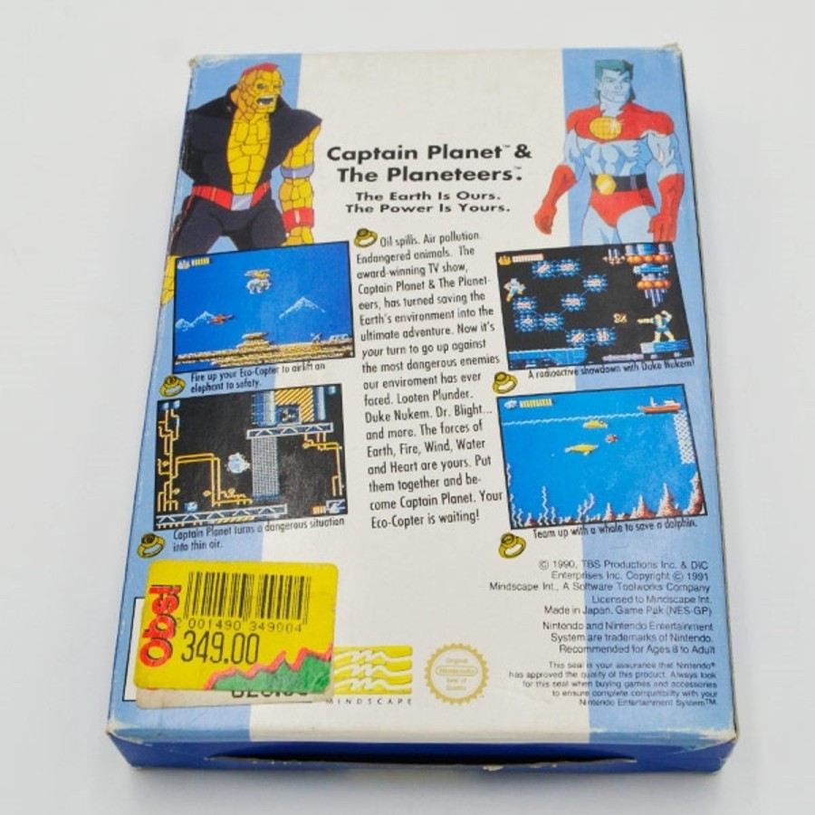 Retro Spillekonsoller EPIC PANDA Nes Spil | Captain Planet - Nes-Scn - Spil Og Boks (A Grade) (Genbrug)