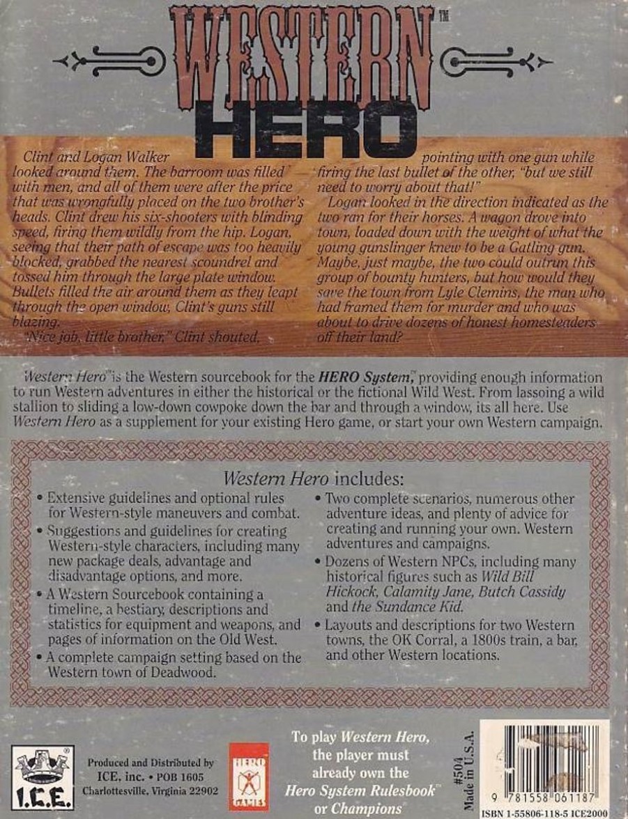 Rollespil EPIC PANDA Hero System | Hero System - Western Hero (B Grade) (Genbrug)