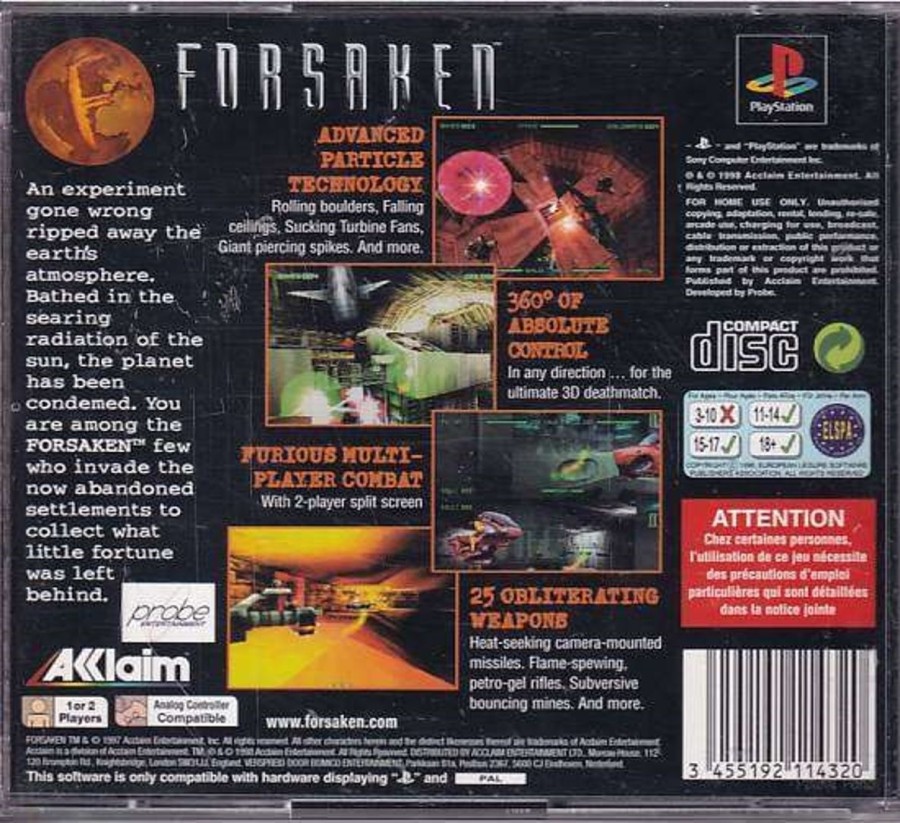 Retro Spillekonsoller EPIC PANDA Playstation 1 Ps1&Psx Spil | Forsaken Med Soundtrack - Ps1 (B Grade) (Genbrug)