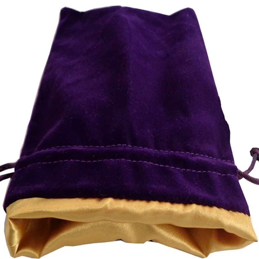 Rollespil EPIC PANDA Dungeons & Dragons 5E | Dice Bag - Purple Velvet With Gold Satin - Metallic Dice Games