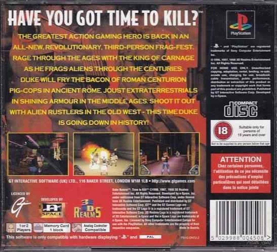 Retro Spillekonsoller EPIC PANDA Playstation 1 Ps1&Psx Spil | Duke Nukem Time To Kill - Ps1 (B Grade) (Genbrug)