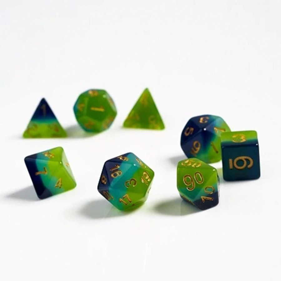 Rollespil EPIC PANDA Rollespilsterninger | Green Blue Translucent - Rollespilsterninger - Sirius Dice