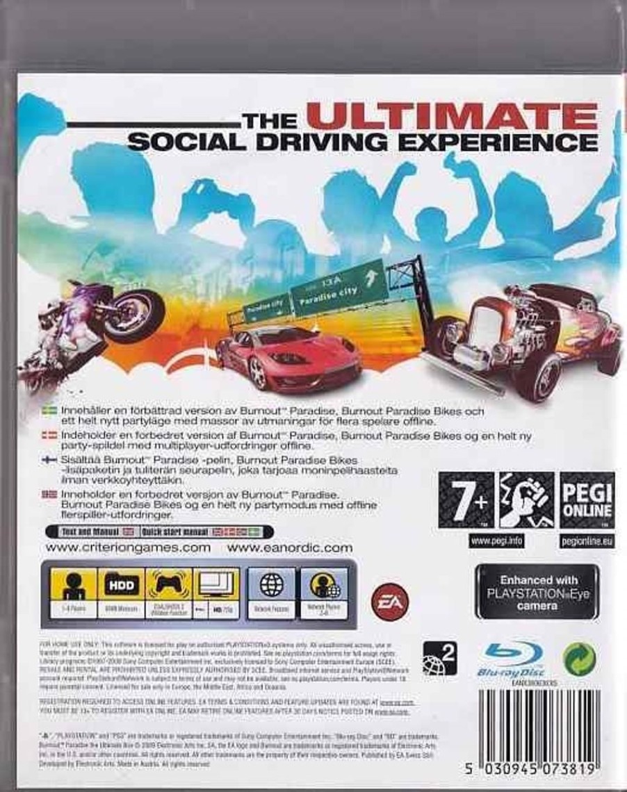 Retro Spillekonsoller EPIC PANDA Playstation 3 Ps3 Spil | Burnout Paradise The Ultimate Box - Ps3 (B Grade) (Genbrug)