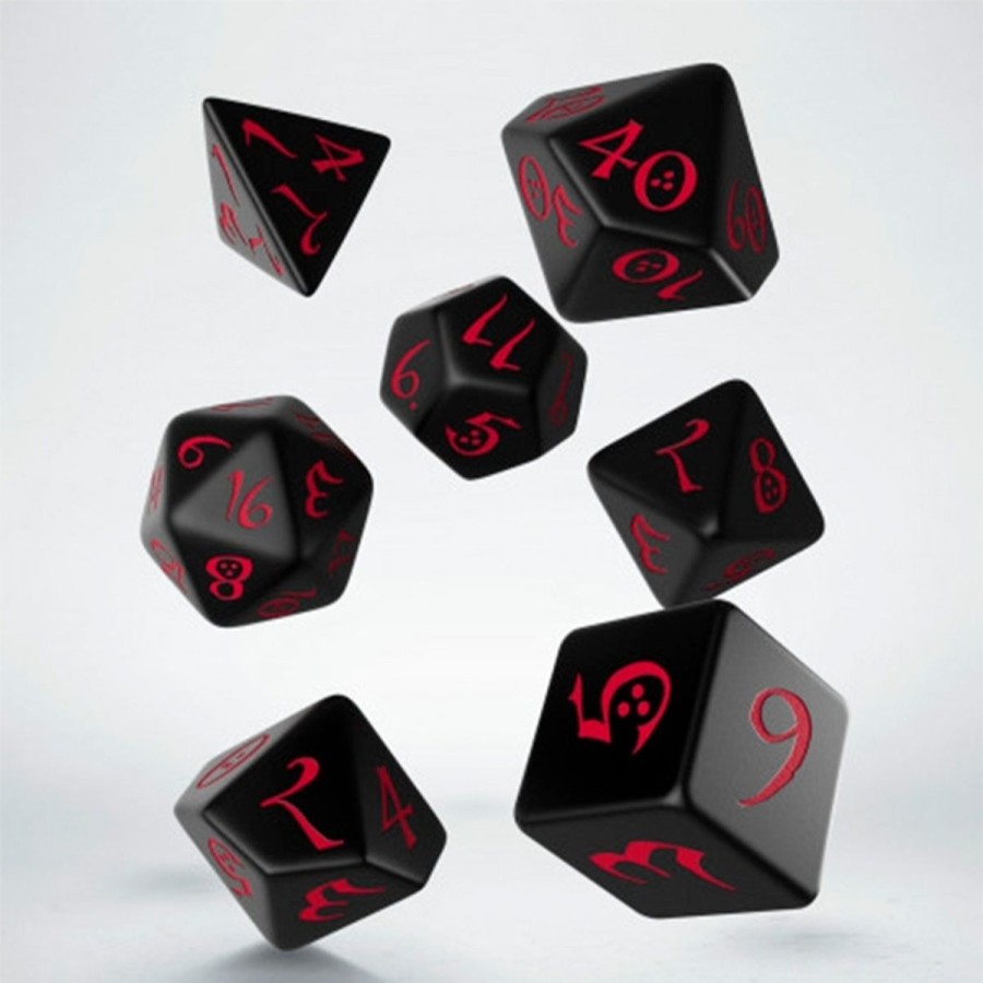 Rollespil EPIC PANDA Rollespilsterninger | Classic Rpg Dice Set Black And Red - Rollespilsterninger - Q-Workshop