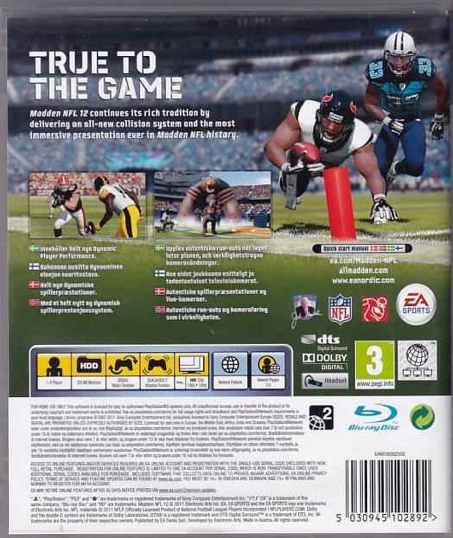 Retro Spillekonsoller EPIC PANDA Playstation 3 Ps3 Spil | Madden Nfl 12 - Ps3 (B Grade) (Genbrug)