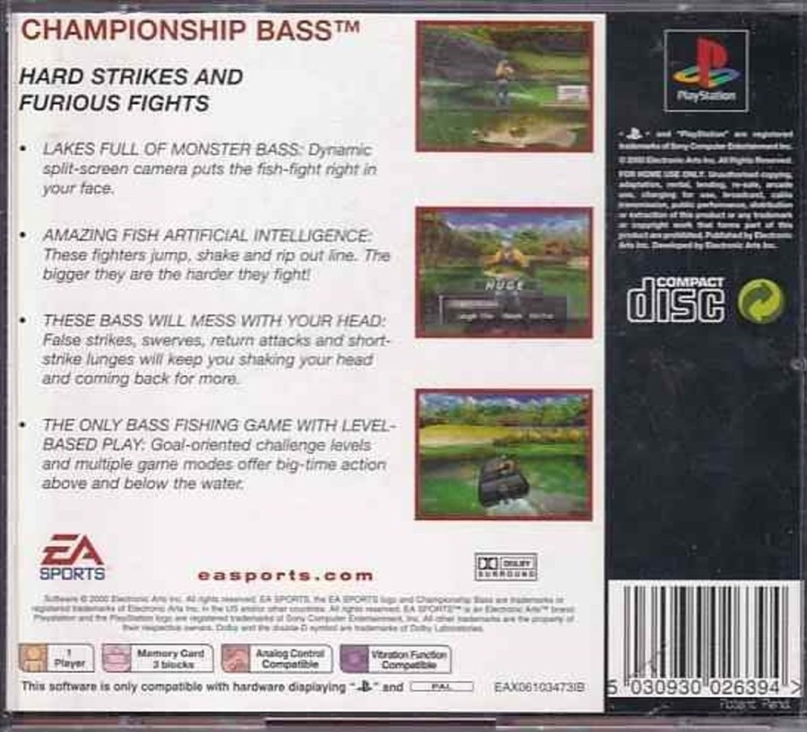 Retro Spillekonsoller EPIC PANDA Playstation 1 Ps1&Psx Spil | Championship Bass - Classics - Ps1 (B Grade) (Genbrug)