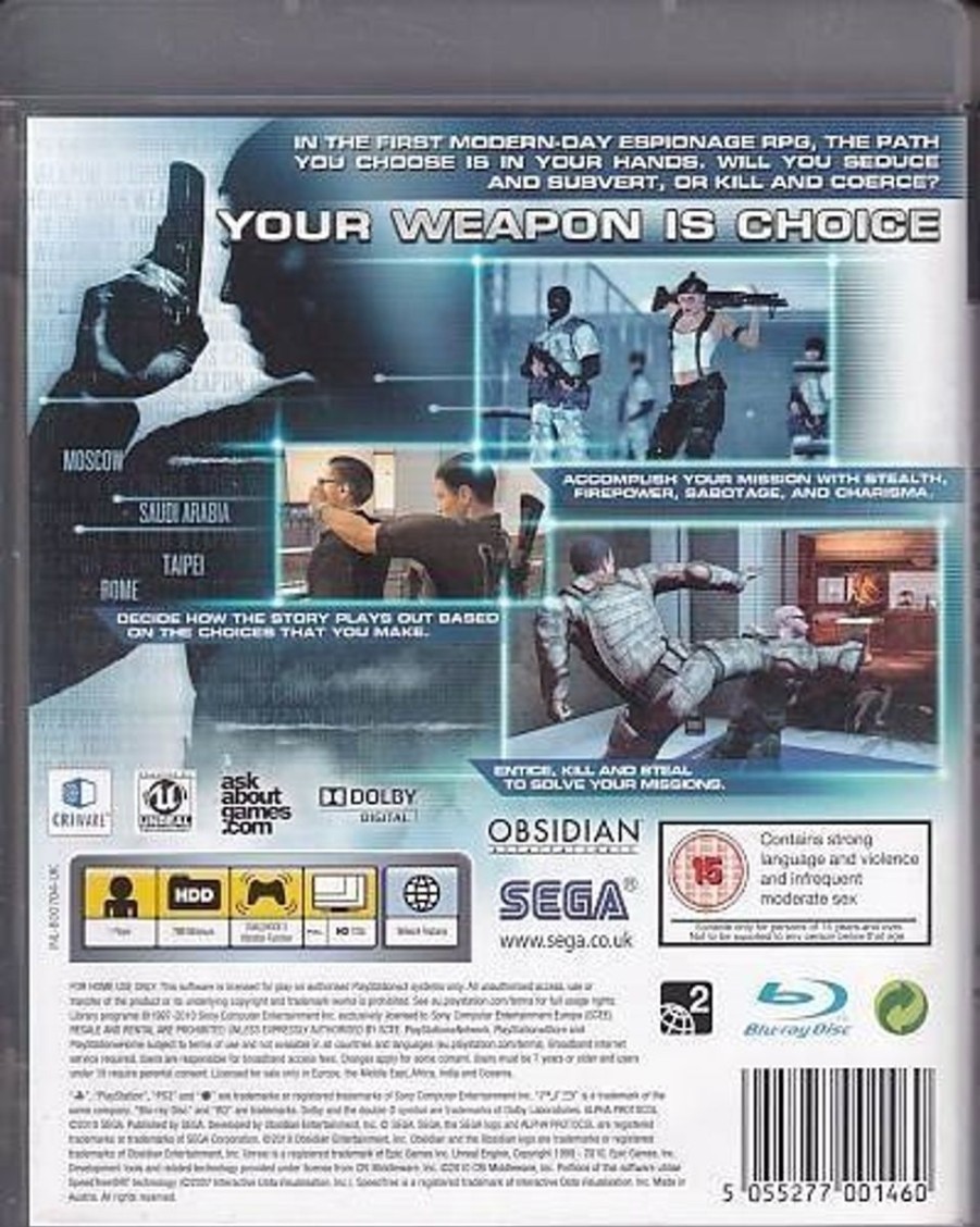 Retro Spillekonsoller EPIC PANDA Playstation 3 Ps3 Spil | Alpha Protocol The Espionage Rpg - Ps3 (B Grade) (Genbrug)