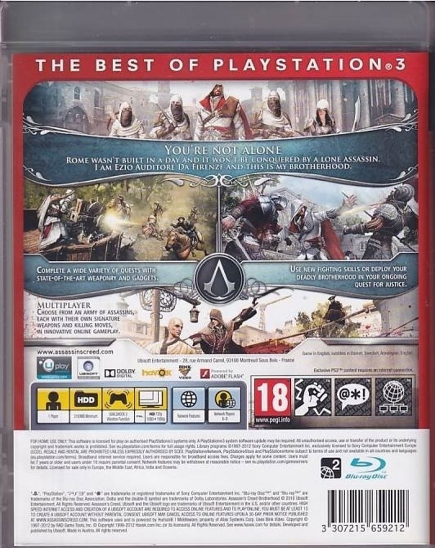 Retro Spillekonsoller EPIC PANDA Playstation 3 Ps3 Spil | Assassins Creed Brotherhood - Ps3 Essentials (B Grade) (Genbrug)