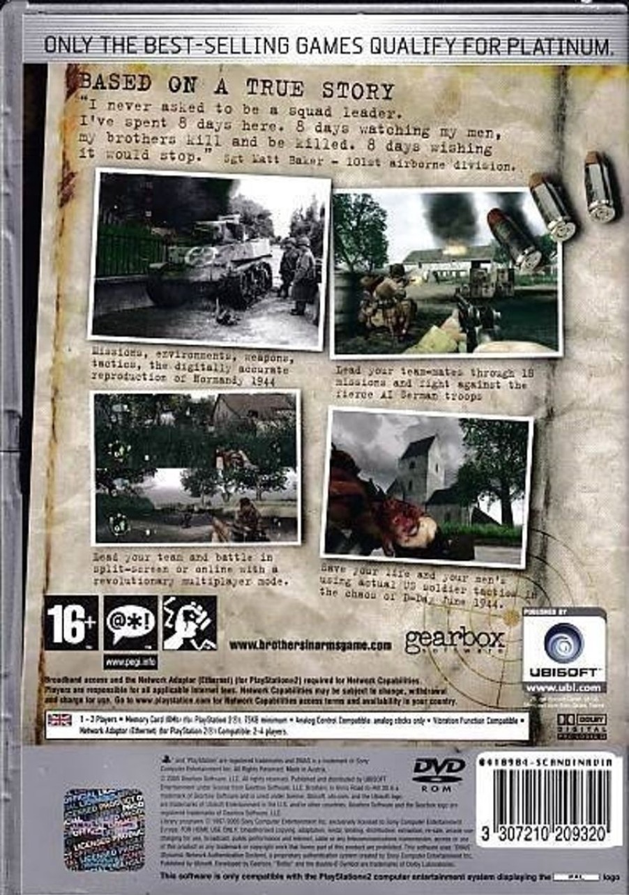 Retro Spillekonsoller EPIC PANDA Playstation 2 Ps2 Spil | Brothers In Arms: Road To Hill 30 - Platinum - Ps2 (B Grade) (Genbrug)